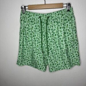 Mr Swim Green Tonal Hybrid Swim Trunks Fruit Men's Medium Lined Beach Pineapple